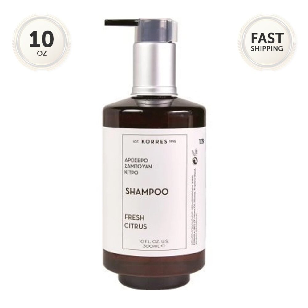 KORRES Shampoo Fresh Citrus 300ml 10 fl. oz for All Men's & Women's Hair Types